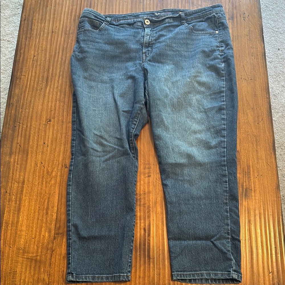 Style & Co. Blue Skinny Jeans with Faded Distressed Look